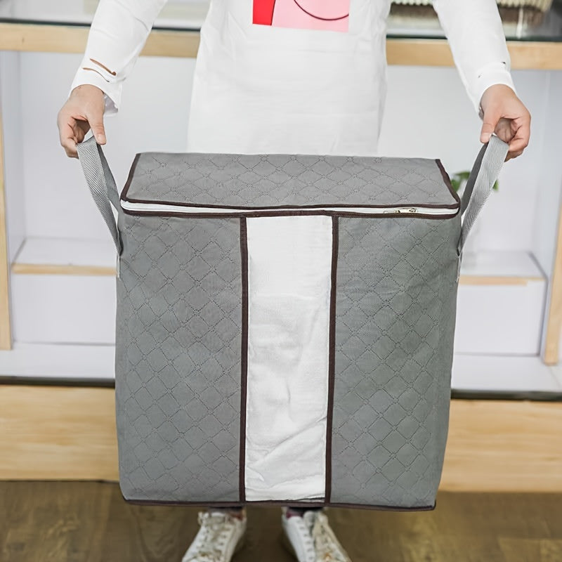 Large Capacity Storage Bag Quilted Dustproof Clothes Organizer Zipper Foldable