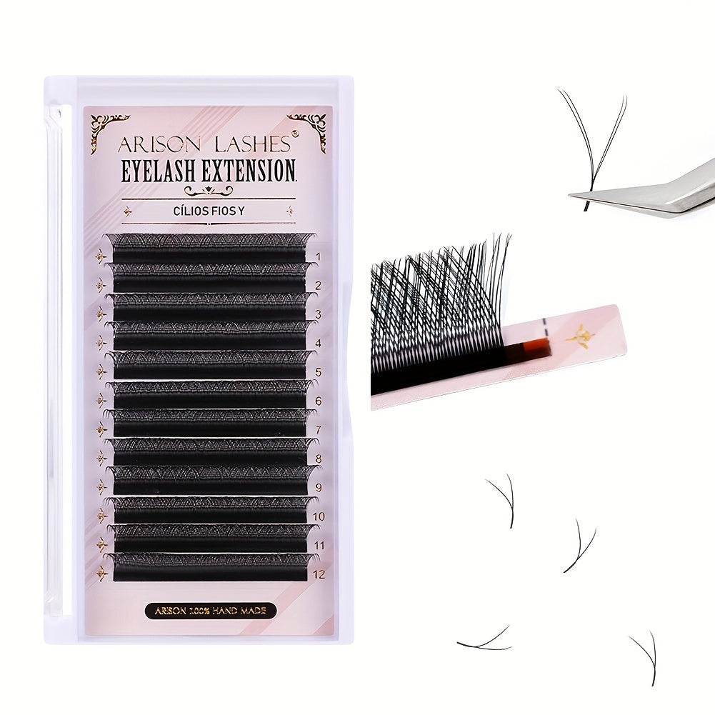 YY Shape Eyelash Extension Double Tip Lashes Natural Easy Grafting Volume Lash