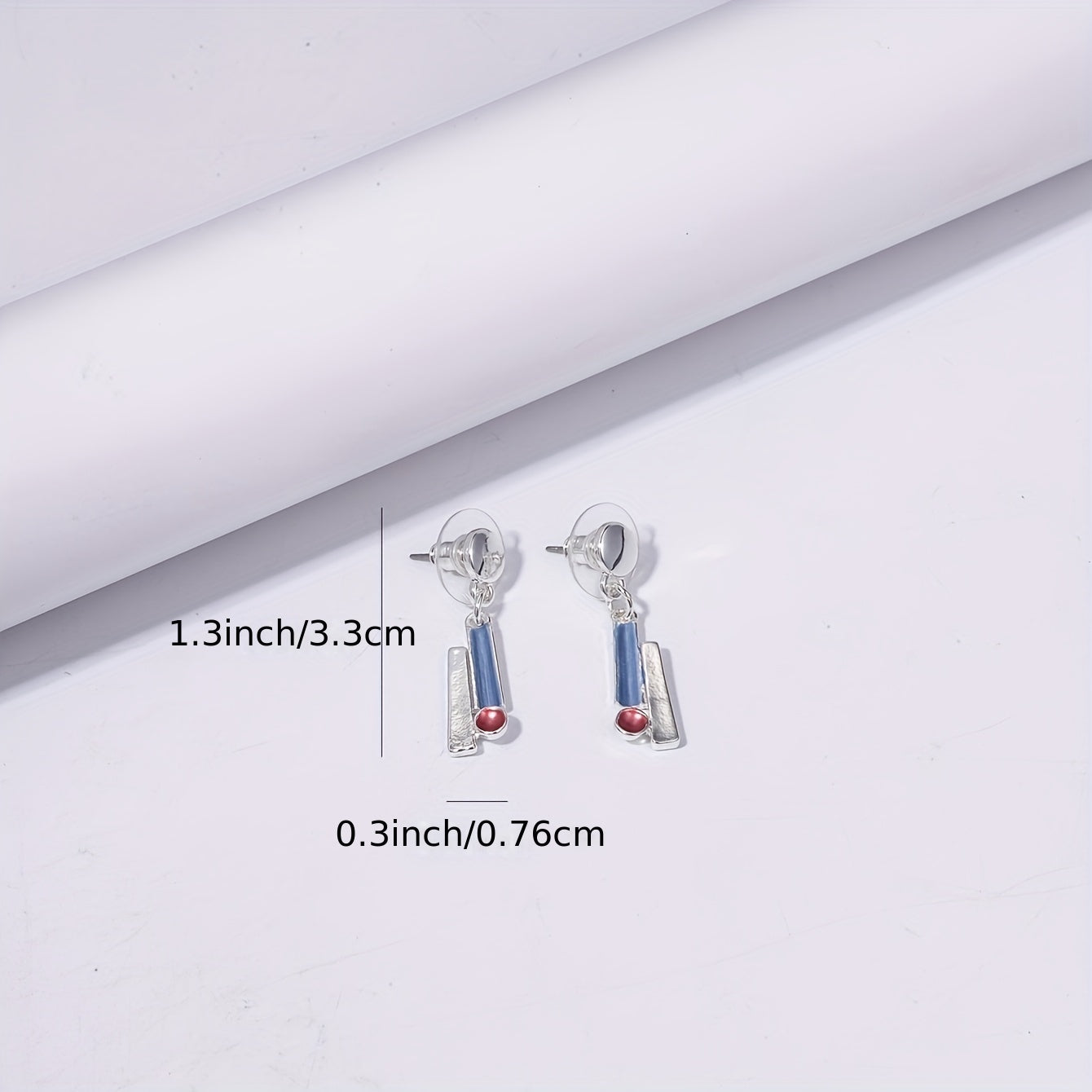 3pcs Silver Plated Geometric Earrings Necklace Set