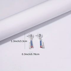 3pcs Silver Plated Geometric Earrings Necklace Set
