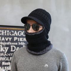 Men's Winter Fleece Beanie Scarf Set