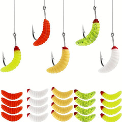 50pcs Soft Fishing Worm Baits Silicone Lures for Bass Fishing Tackle
