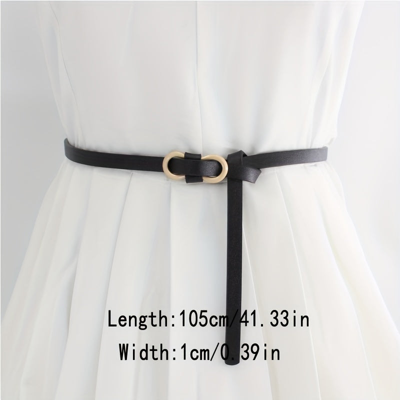 Women's Thin PU Dress Belt Vintage Soft Waistband
