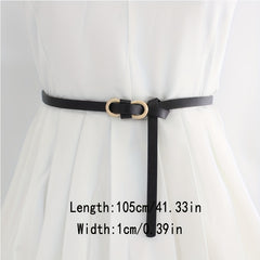 Women's Thin PU Dress Belt Vintage Soft Waistband