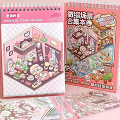 45pcs 3D Diorama Kit with Tweezers Various Styles Stickers for Scrapbooking