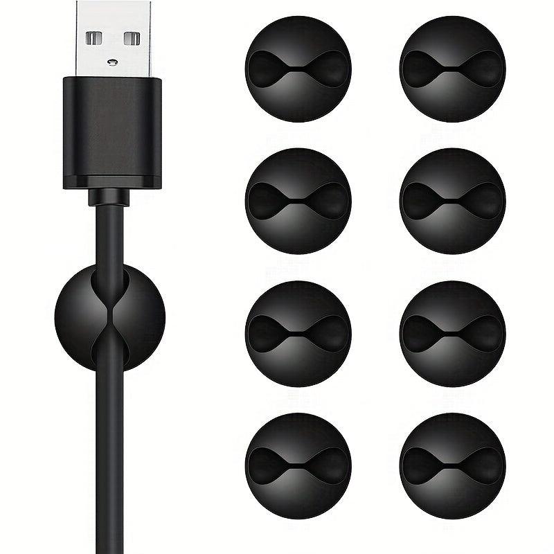 8 Pcs Adhesive Cord Holders Cable Clips Cable Management Organizer