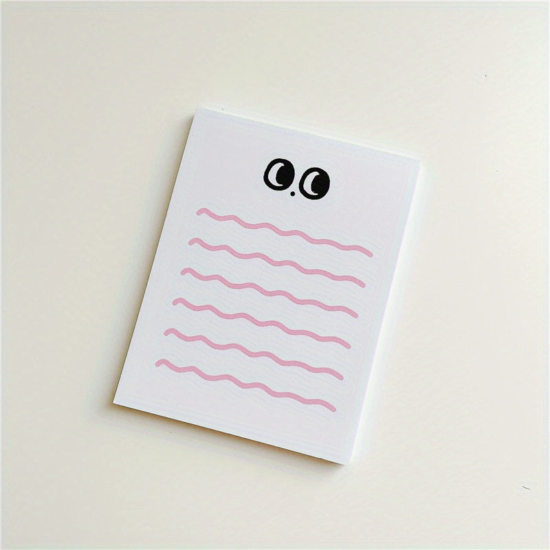 Big Eye Wave Memo Pad Steno Pads Minimalist Cartoon Matte