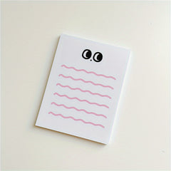 Big Eye Wave Memo Pad Steno Pads Minimalist Cartoon Matte