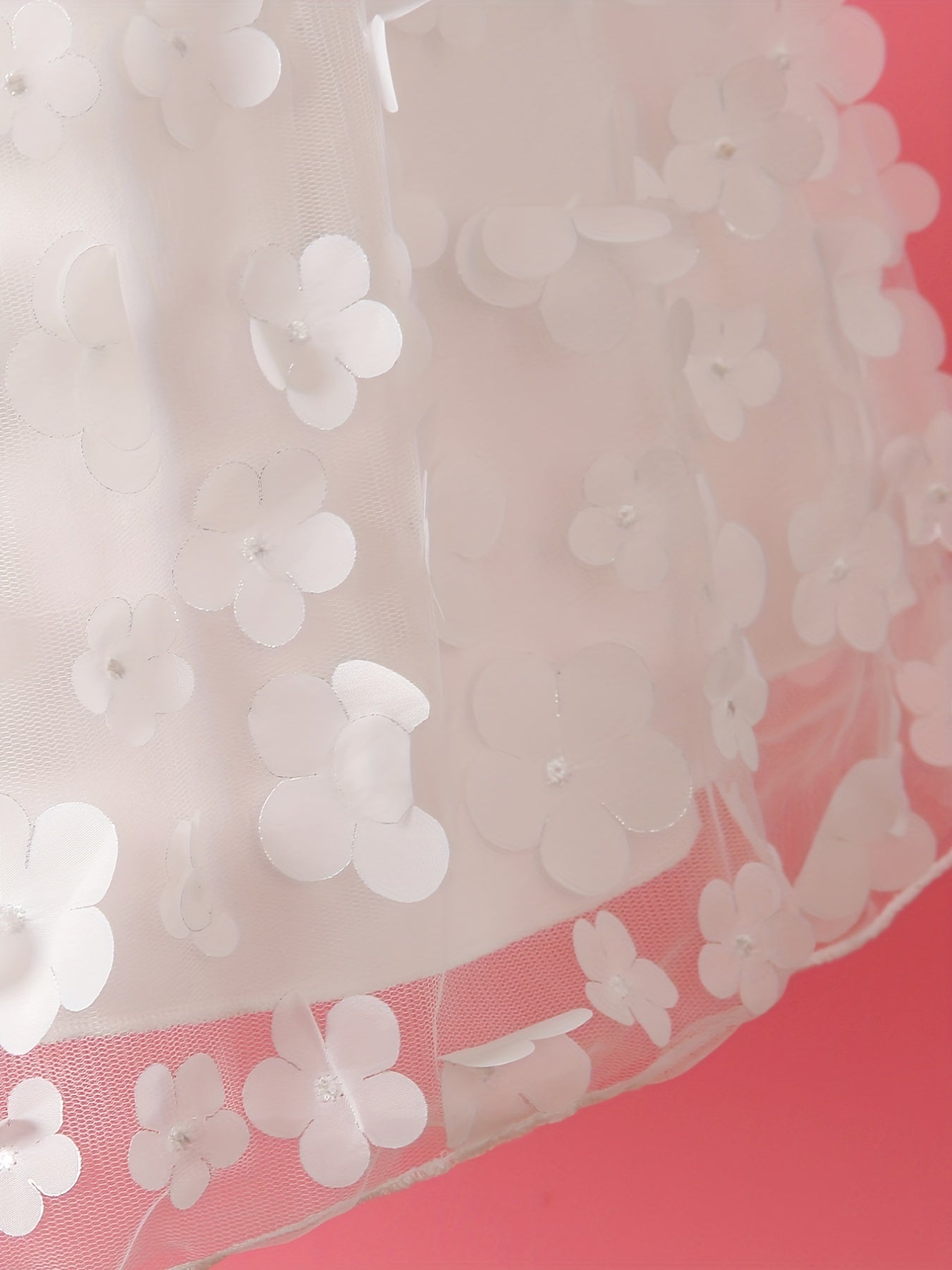 Girls Flowers Appliques Puff Sleeve Princess Dress For Summer