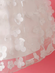 Girls Flowers Appliques Puff Sleeve Princess Dress For Summer
