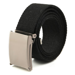 Canvas Leather Belt with Metal Buckle for Men