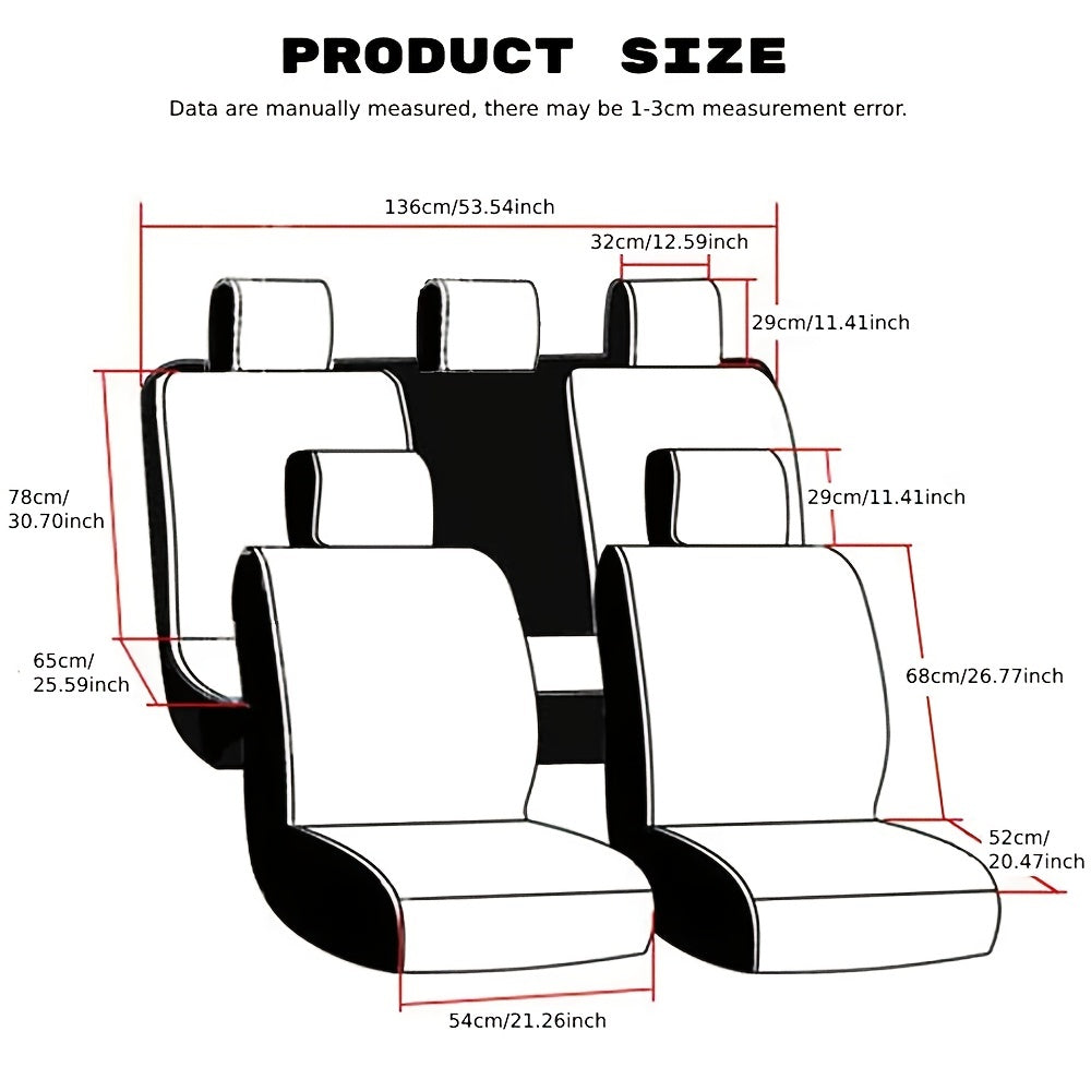 9PCS Waistline Pattern Car Seat Cover