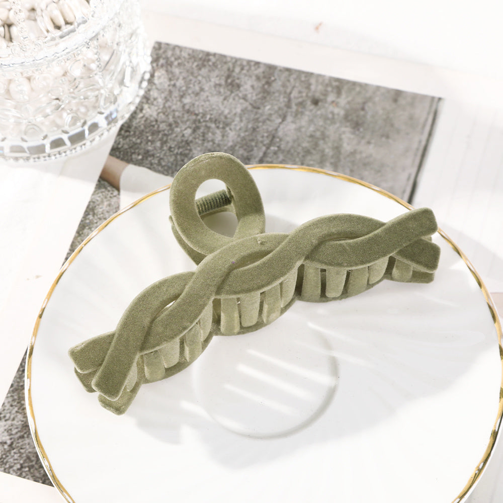 Large Cross Hair Claw Winter Flocking Hairpin Women Clamp Clip
