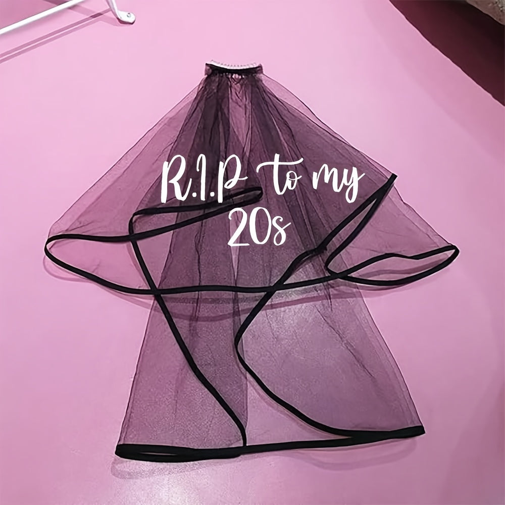 Gothic 30th Birthday Veil RIP Twenties Veil for Women