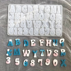 Alphanumeric Pendant Silicone Mold Arabic Numeric Alphabet Resin Molds