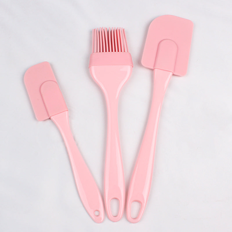 Set Of 3 High Temp Cake Cream Spatula Scraper & Brush