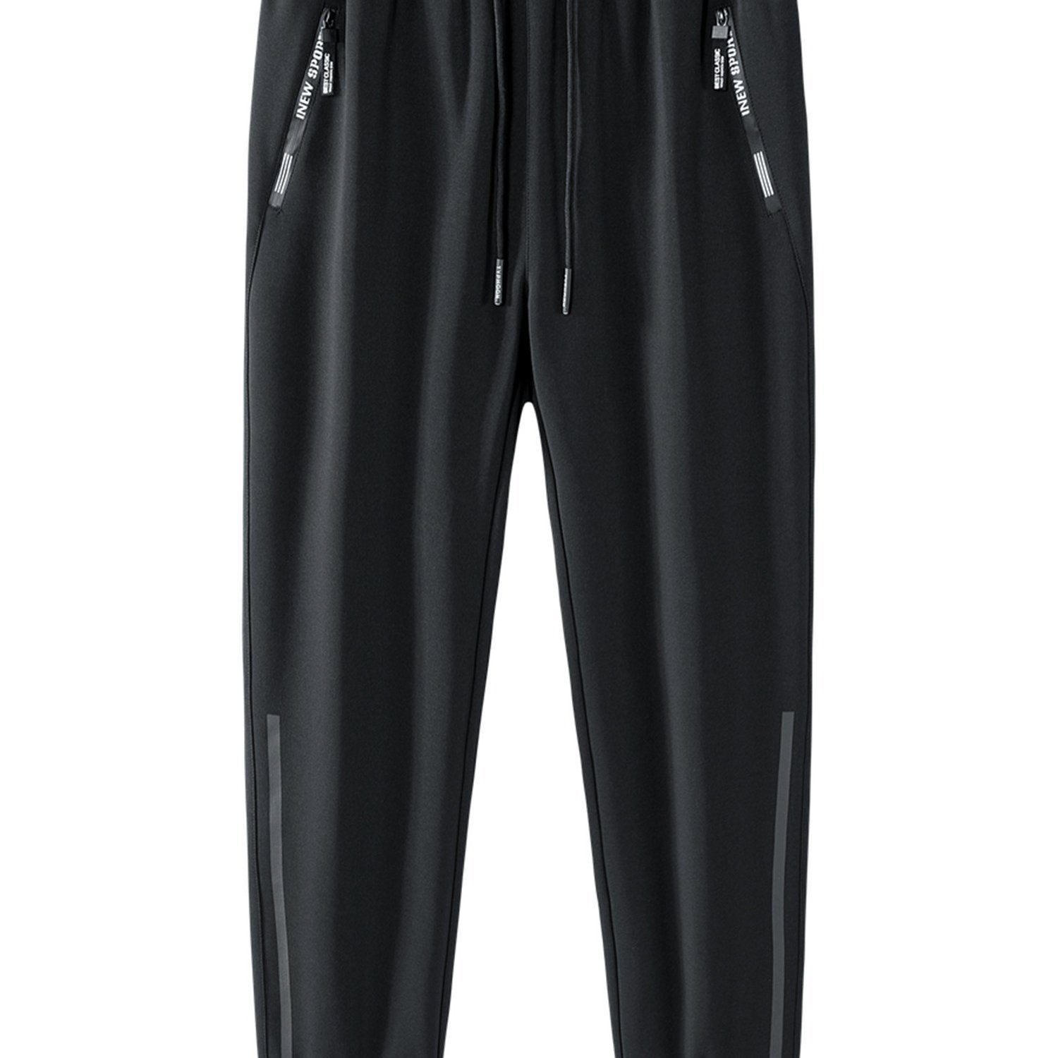 Zipper Pockets Knitted Joggers Men s Casual Solid