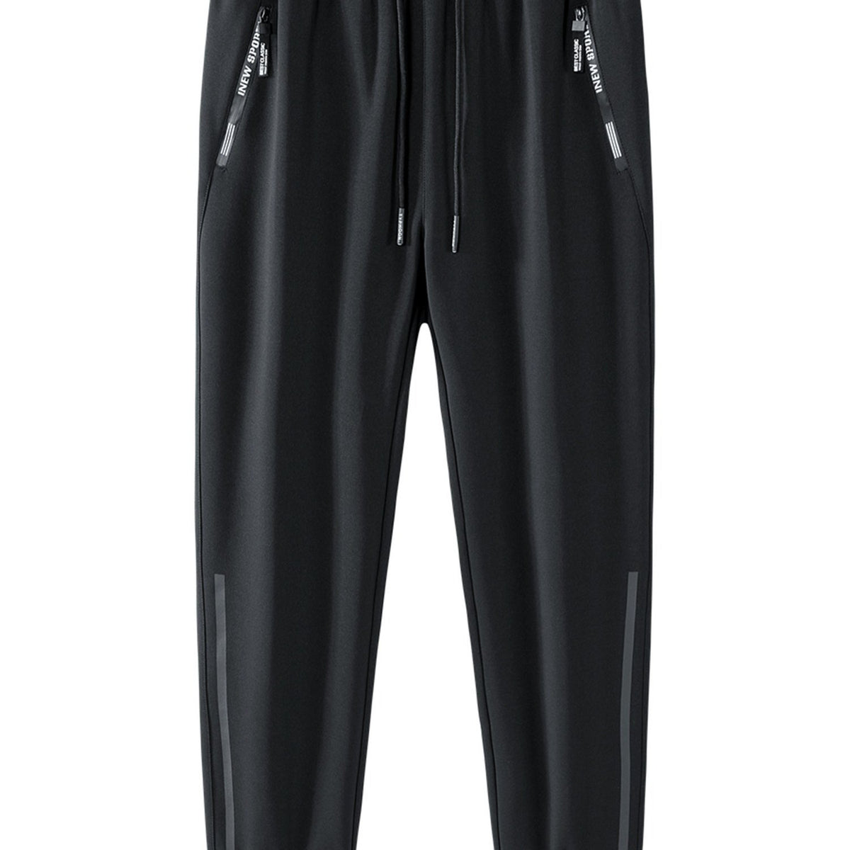 Zipper Pockets Knitted Joggers Men s Casual Solid
