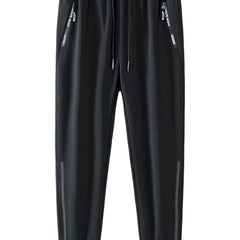 Zipper Pockets Knitted Joggers Men s Casual Solid