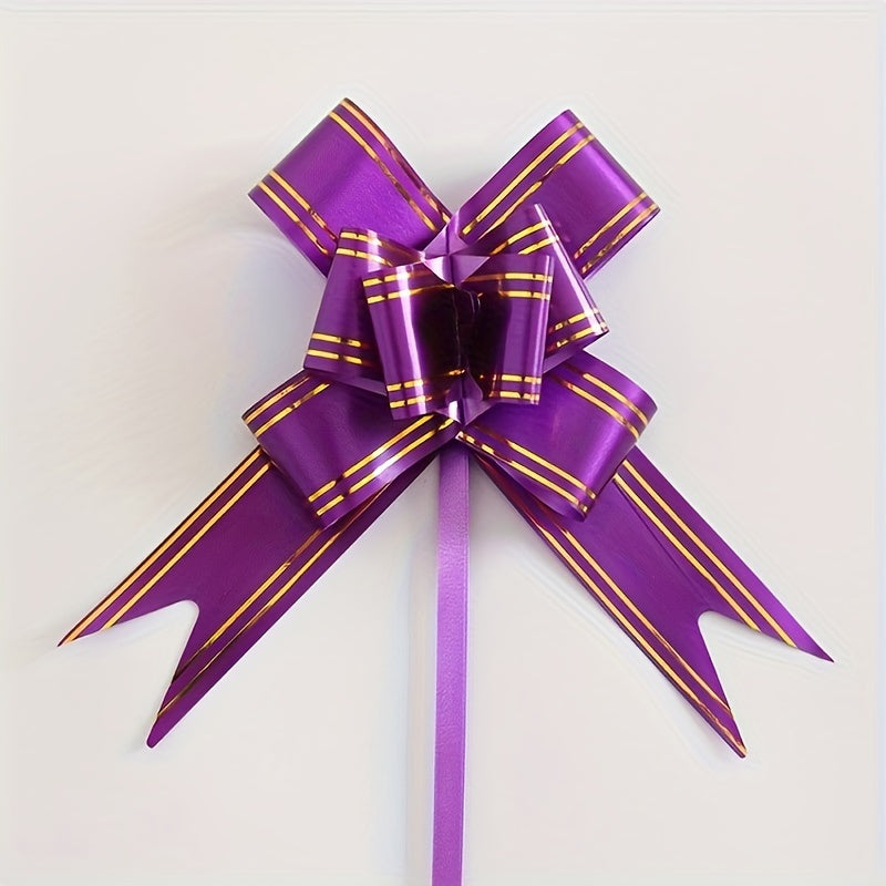 10pcs Christmas Bow Pull Flower Decoration Festive Holiday Gift Bag Packaging