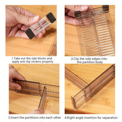 2pcs Drawer Storage Divider 10.63in 3.15in