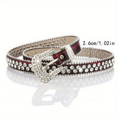 Crystal Women's Thin Waist Rhinestones Belt Japan Korea Artificial Diamonds