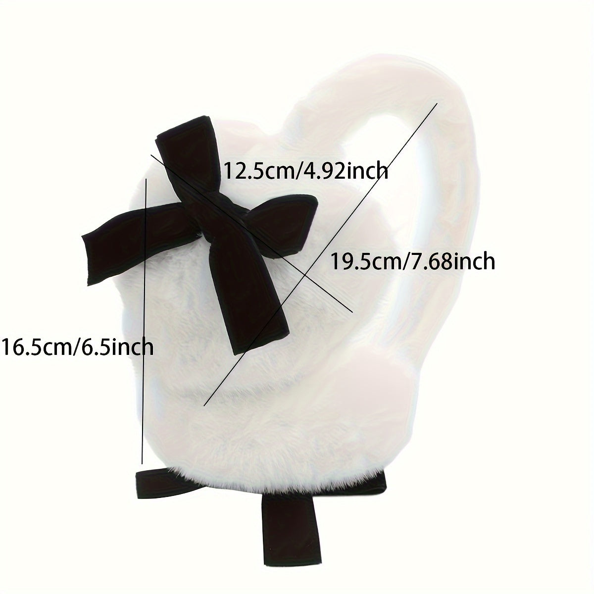 Men's Heart Shaped Ear Warmers with Bow Boho Style Winter Accessory