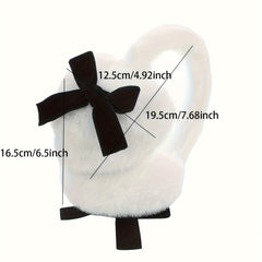 Men's Heart Shaped Ear Warmers with Bow Boho Style Winter Accessory