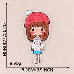 1pc Cartoon Little Girl Patch DIY Clothes Art Decor