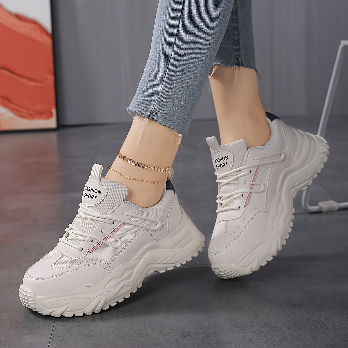 Women's Lightweight Chunky Sneakers Breathable Running Shoes