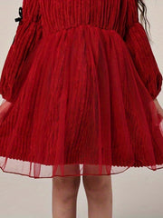 Vintage Style Velvet Long Sleeve Tutu Dress