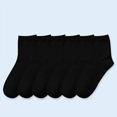6 Pairs Solid Crew Socks for Women