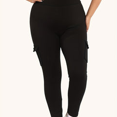  High Rise Skinny Fitness Leggings With Flap Pockets