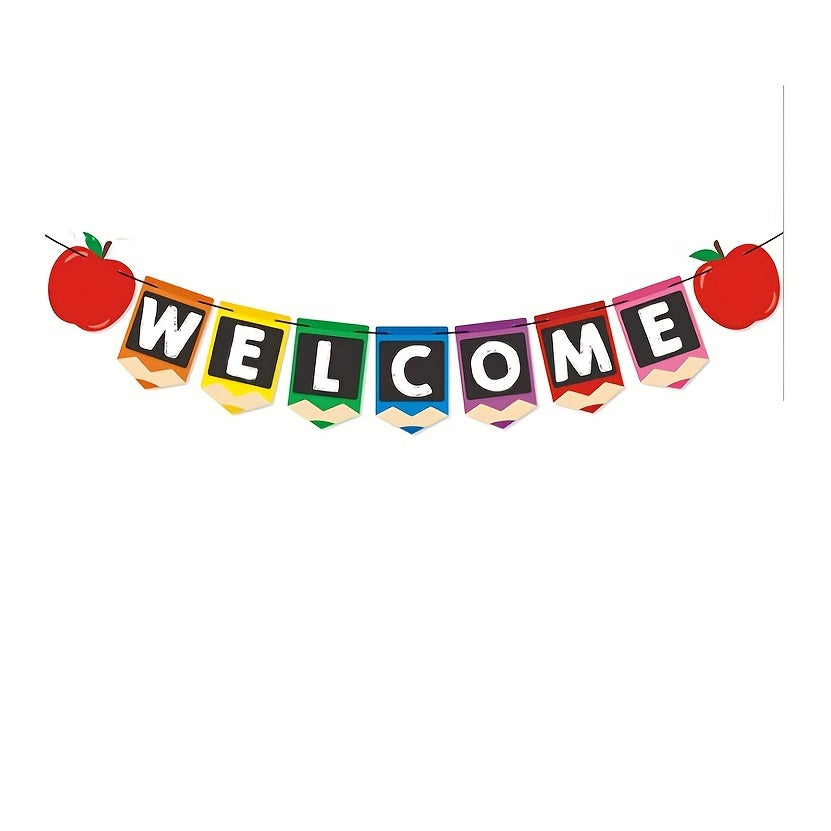 School Season Back To School Letter Pull Flag Party Decoration