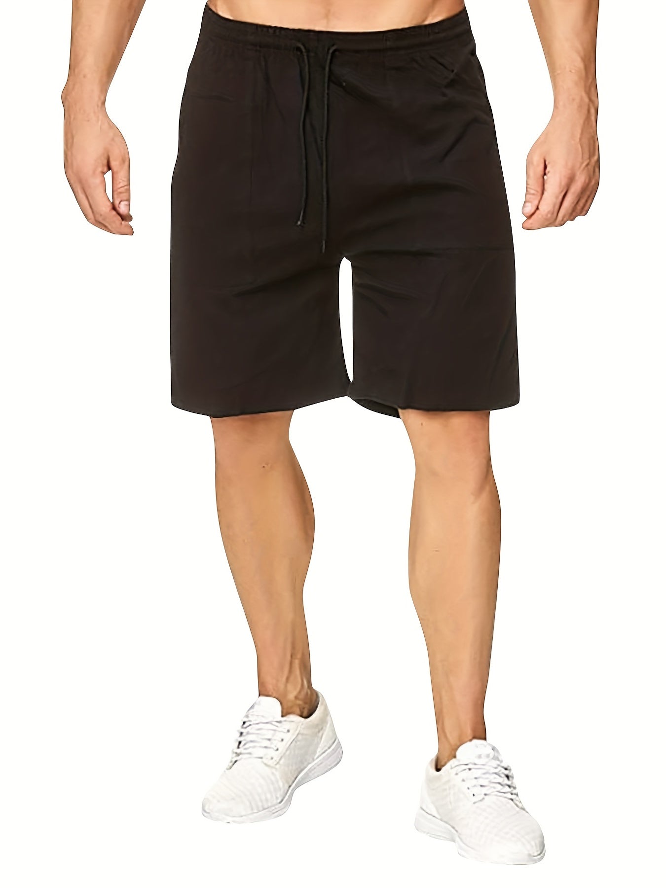 Men's Casual Solid Waist Drawstring Shorts Summer Basketball