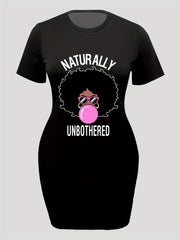  Women's Cartoon Print Short Sleeve Casual Dress