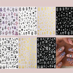 Evil Eye Nail Art Stickers Decals 3D Self Adhesive Witch Nail Decals