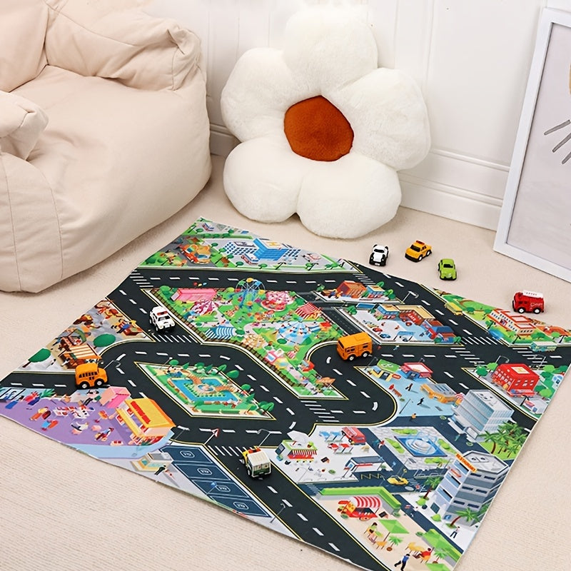Kids Traffic Game Map Play Mat Kids Carpet Rug