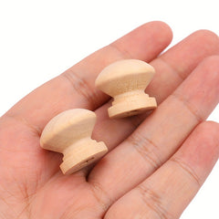 10pcs Wooden Mushroom Door Pull Round Knobs