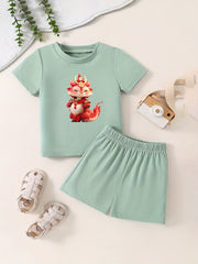Toddler Kid Cartoon T-shirt & Shorts Set