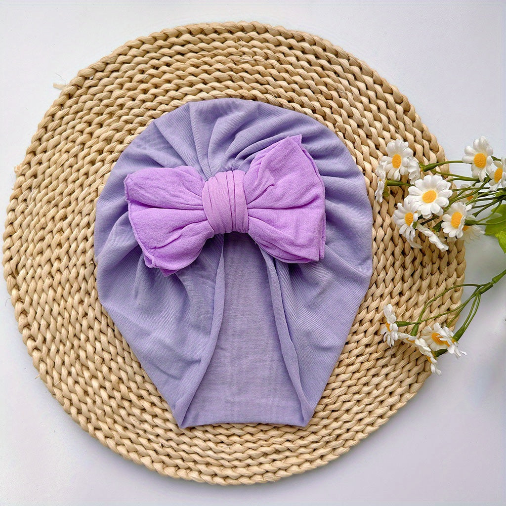 Soft Elastic Bowknot Turban for Baby Girls
