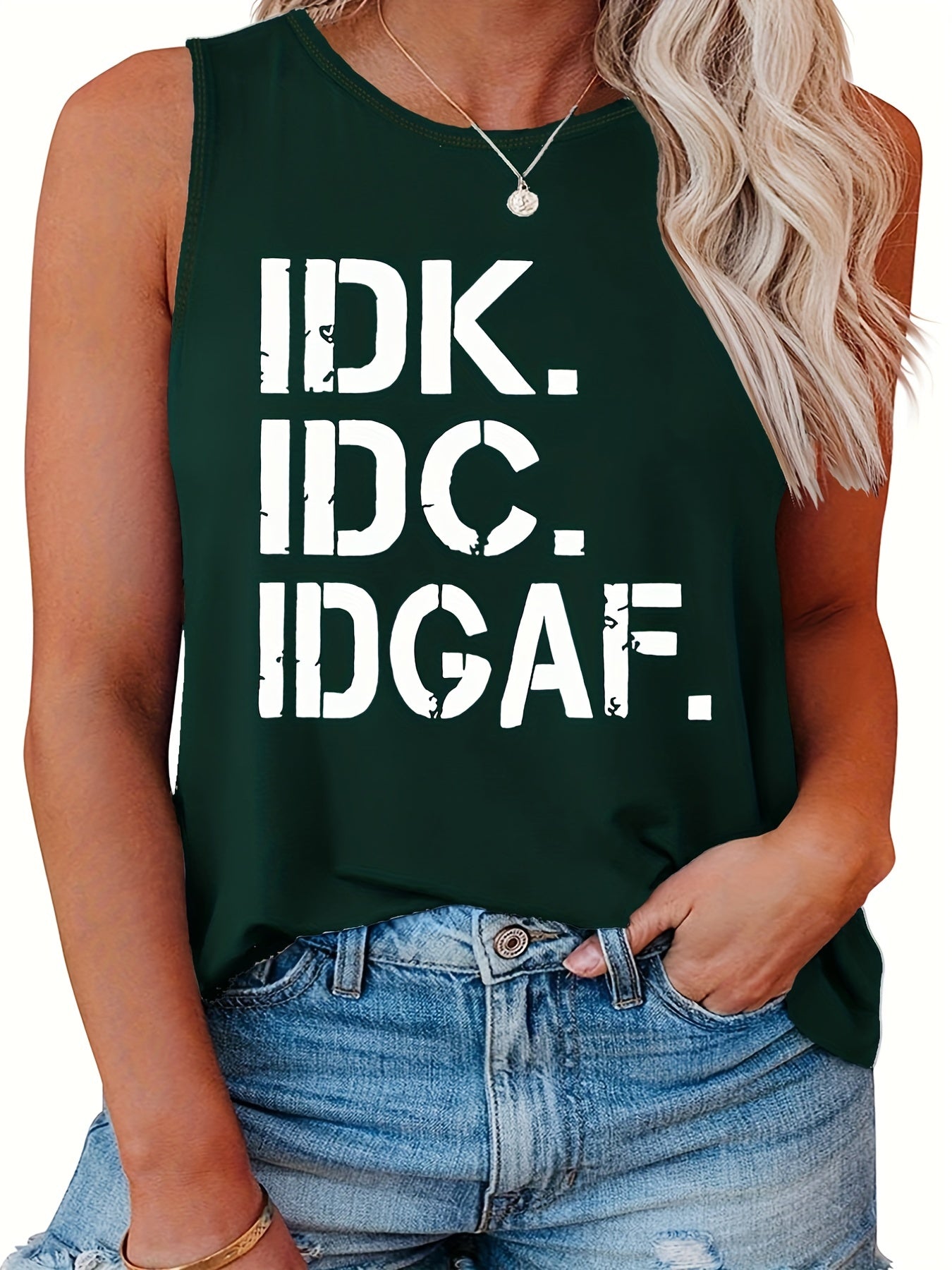  Women's Letter Print Tank Top