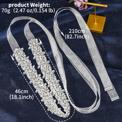 Sparkling Rhinestone Bridal Sash for Brides & Gowns