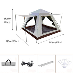 KORAMAN 3-4 Person Camping Tent Water Resistant & Easy Set Up