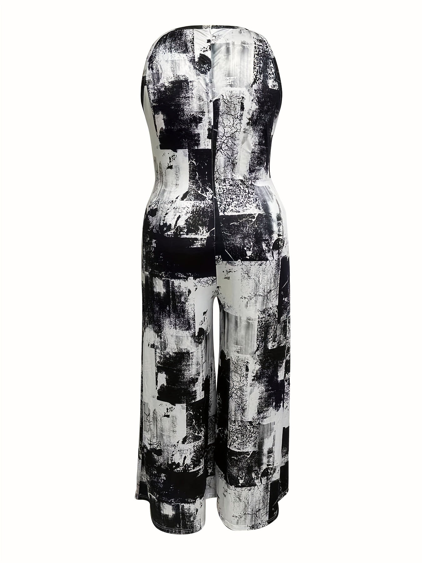  Colorblock V Neck Tank Jumpsuit