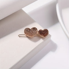 Rhinestone Heart Hair Clip Side Clip Hair Accessories