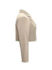  Solid Long Sleeve Single Breast Button Blazer