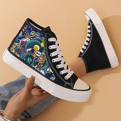 Cartoon Universe High Top Canvas Sneakers