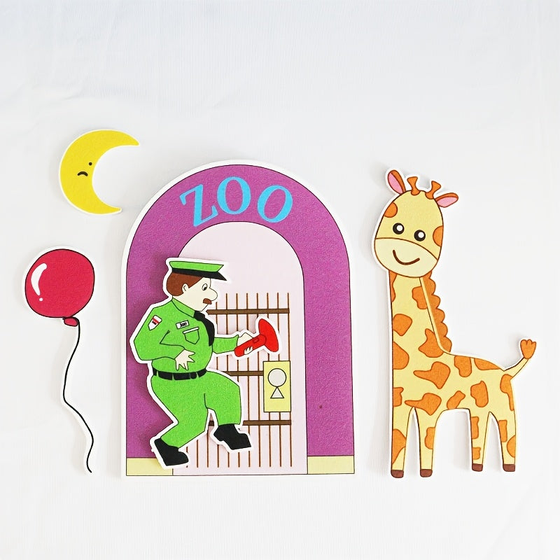 Good Night Gorilla Book Felt Toy Set with Magic Stickers & Bag