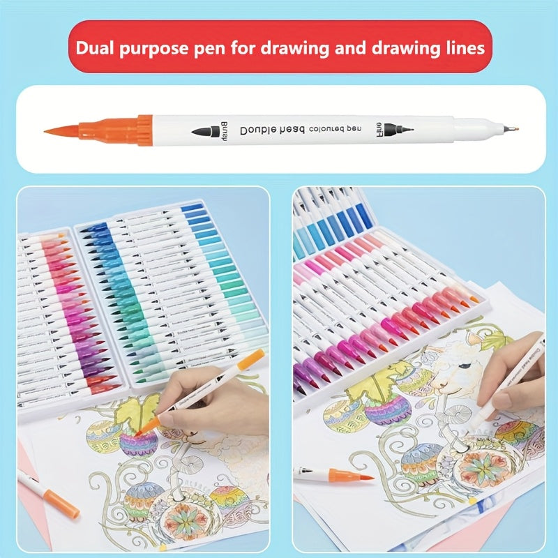 Dual Head Pen Bright Set for Painting Sketching - Ideal Christmas Gift
